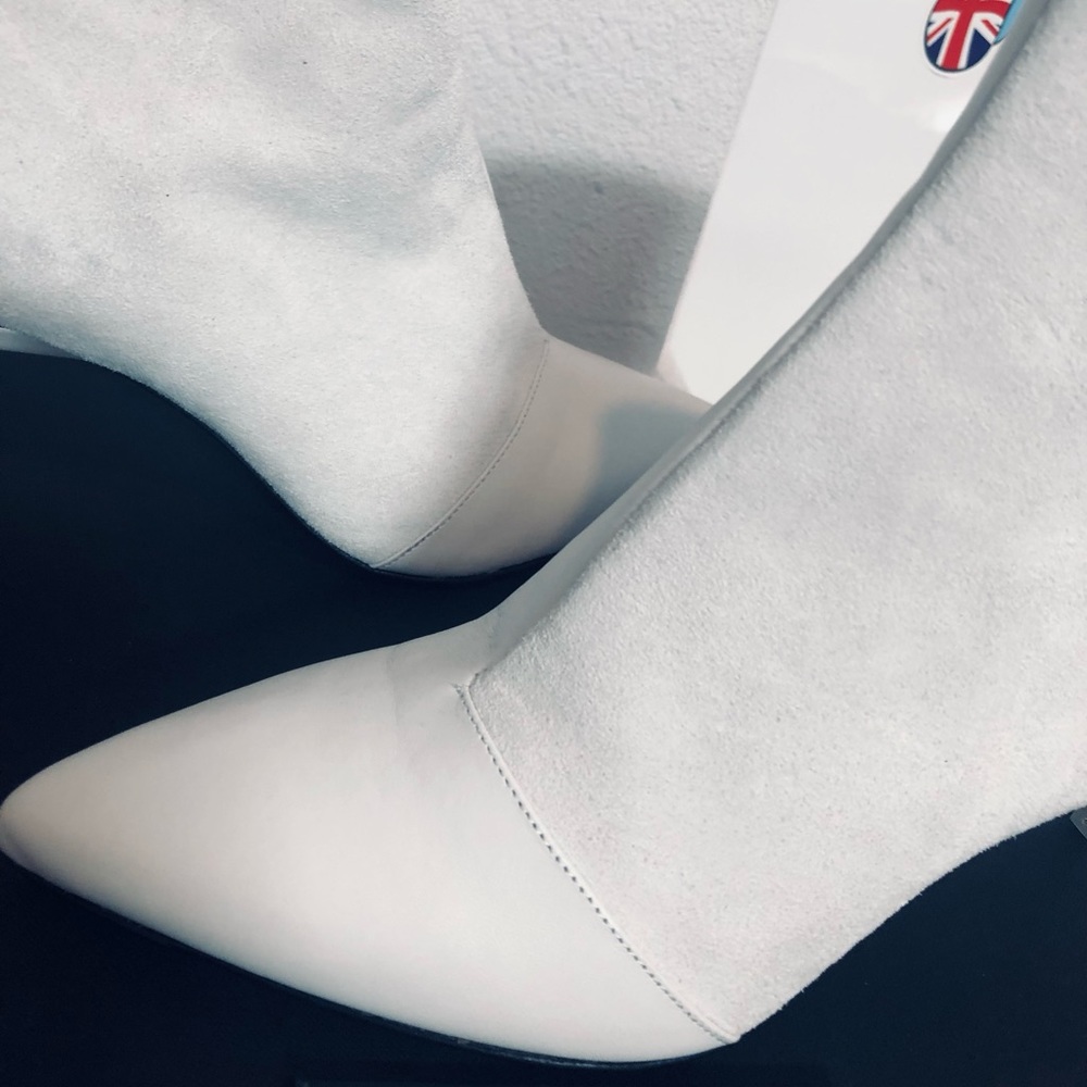 Rag & Bone Beha White Suede Leather Stiletto Ankle Boot. NIB. Sz 37.5 (7.5) - Picture 6 of 15